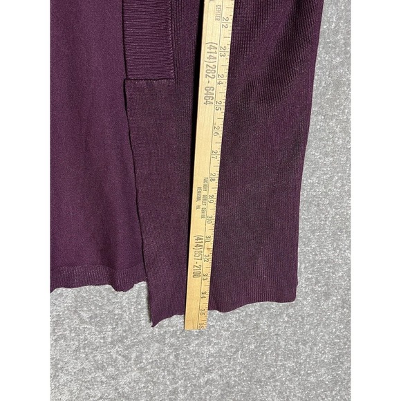 Worthington Knit‎ Open Ribbed Cardigan Duster Womens Size Petite PS Plum Purple - Picture 6 of 6